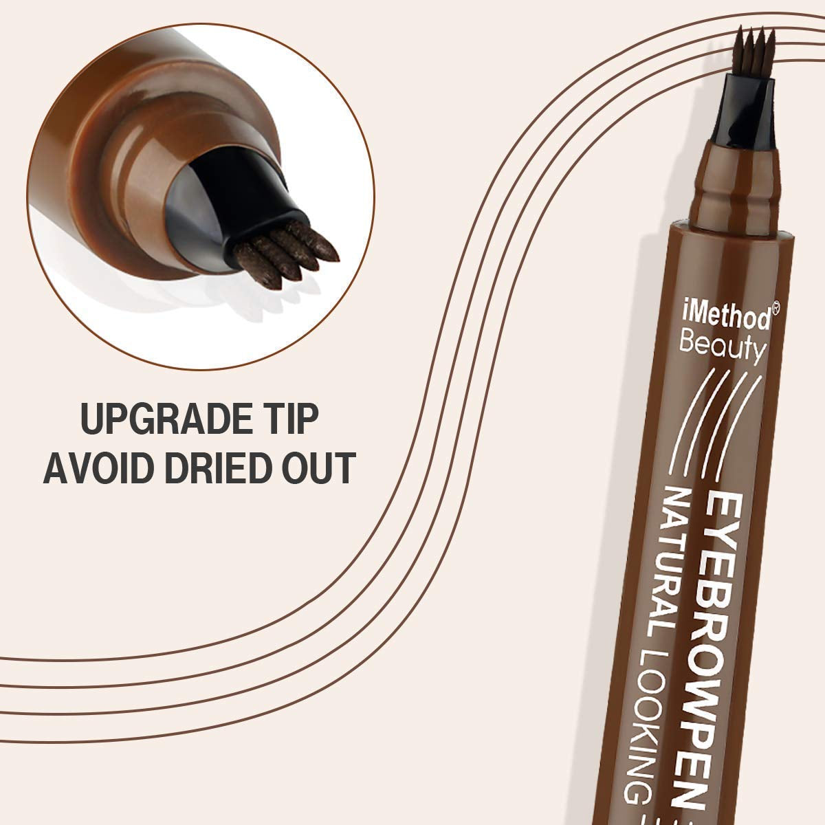 Eyebrow Pen - Upgrade Eyebrow Tattoopen, Eyebrow Makeup, Long Lasting, Waterproof and Smudge-Proof, Light Brown
