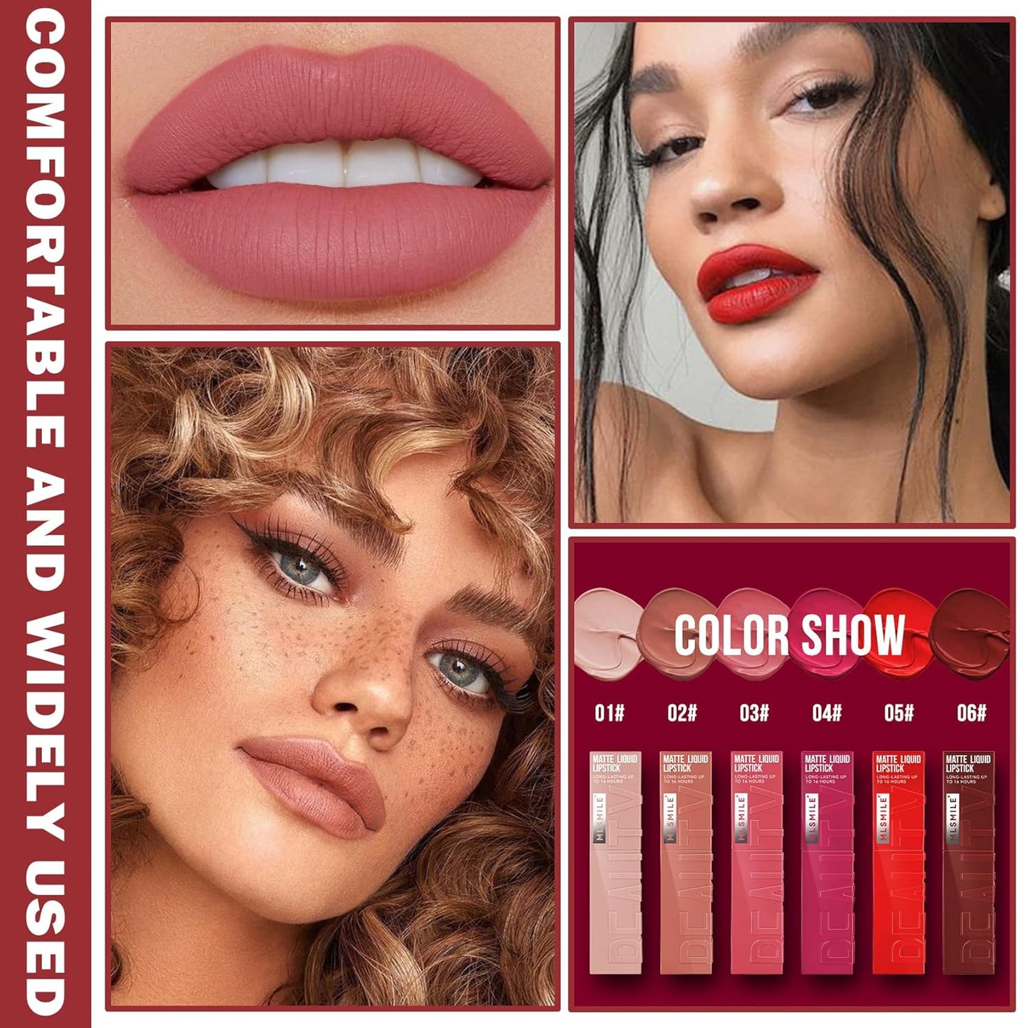 Matte Liquid Lipstick Set for Women High Pigmented Lip Stain Long Lasting Waterproof Smudgeproof Lip Gloss Professional Daily Lip Makeup-Set B