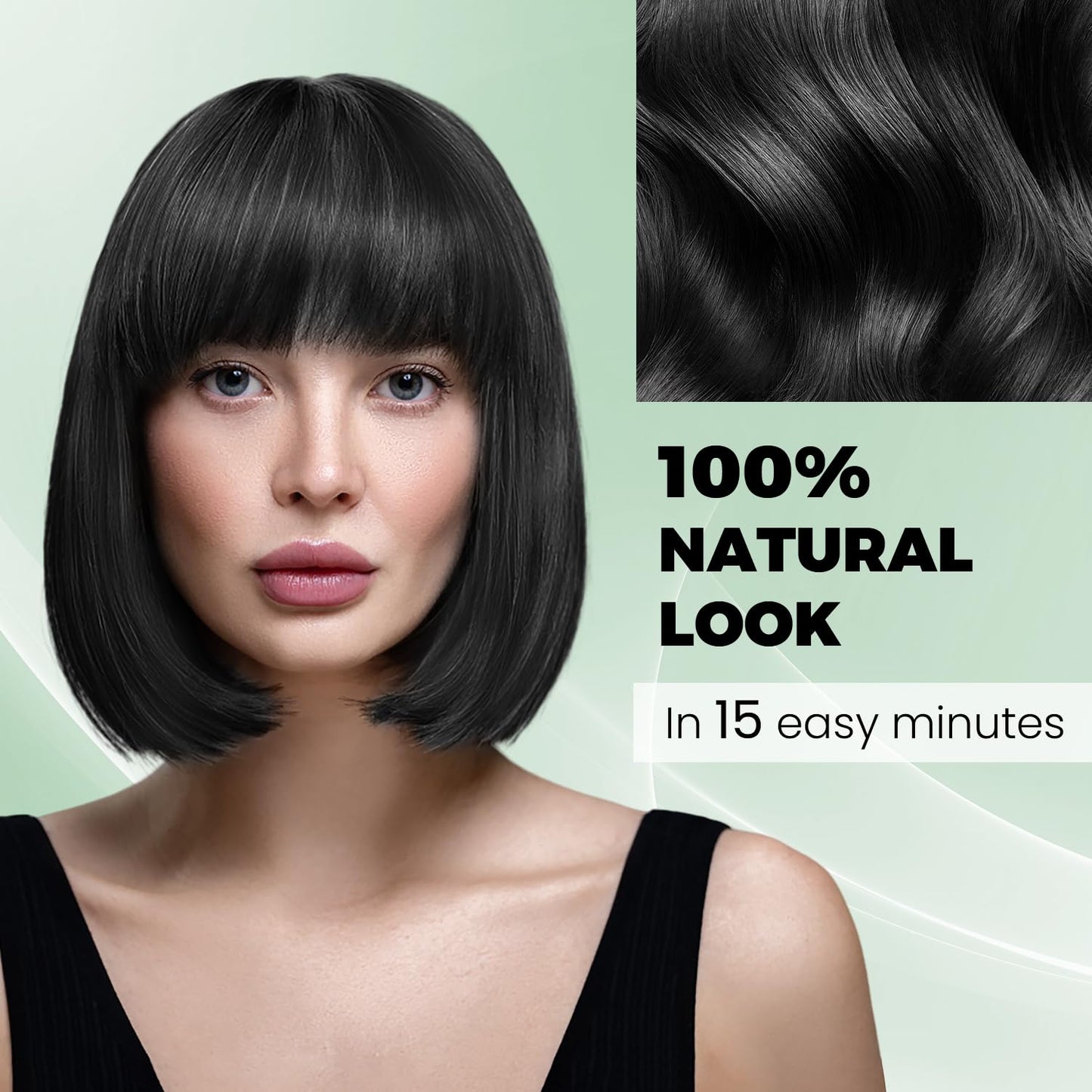 Black Hair Dye Shampoo 3 in 1,Argan Natural Herbal Hair Color Shampoo Covers Gray Hair for Women and Men (16.9 Fl.Oz Black)