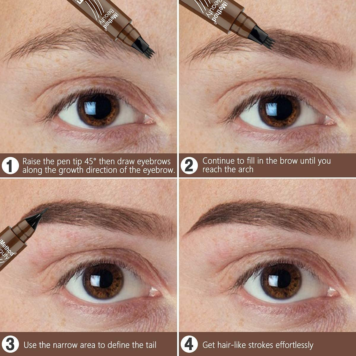 Eyebrow Pen - Upgrade Eyebrow Tattoopen, Eyebrow Makeup, Long Lasting, Waterproof and Smudge-Proof, Light Brown