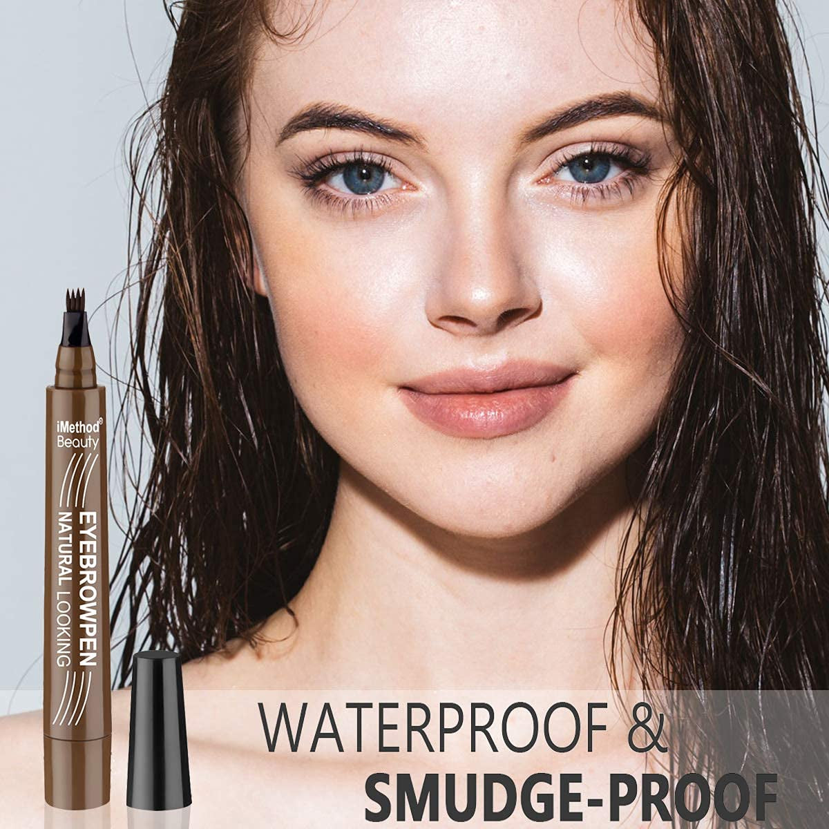 Eyebrow Pen - Upgrade Eyebrow Tattoopen, Eyebrow Makeup, Long Lasting, Waterproof and Smudge-Proof, Light Brown