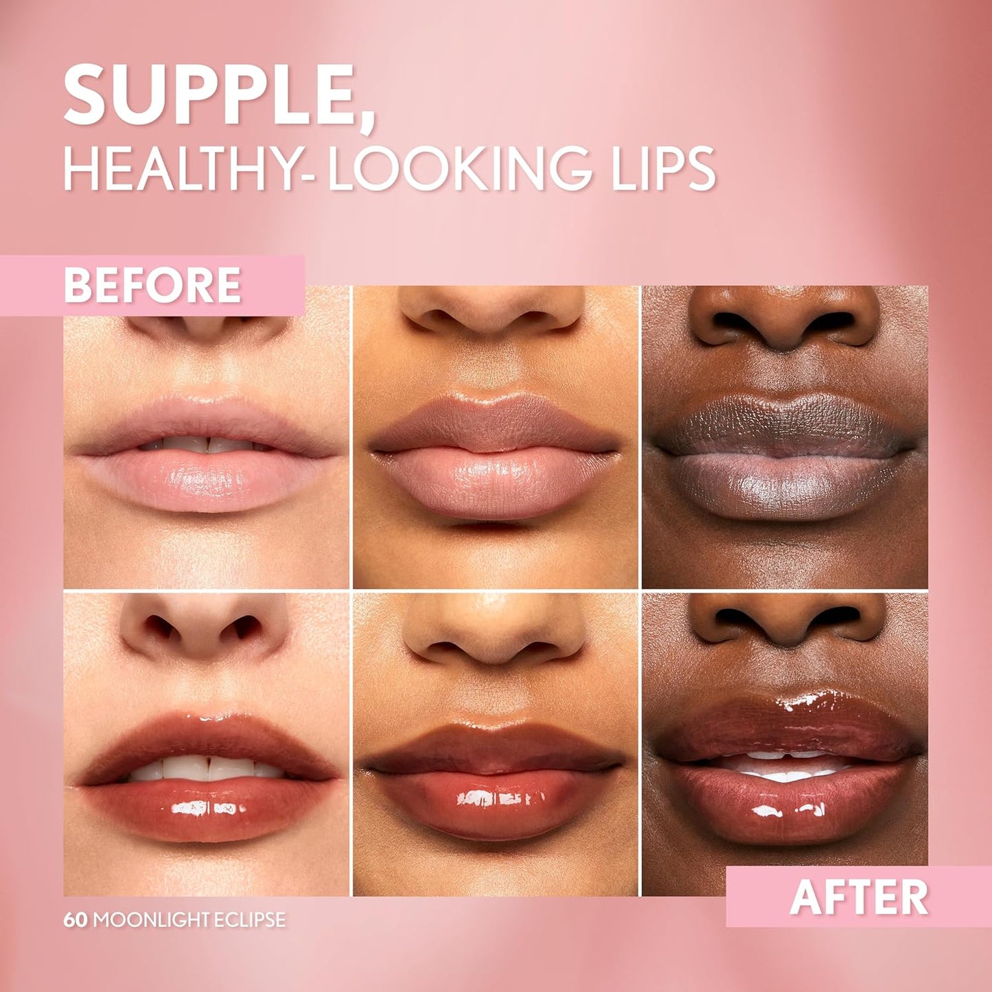 Clean Fresh Yummy Gloss Daylight Collection, Hydrating, Glossy Shine, Vegan Formula, Moonlight Eclipse 60, 0.33Oz