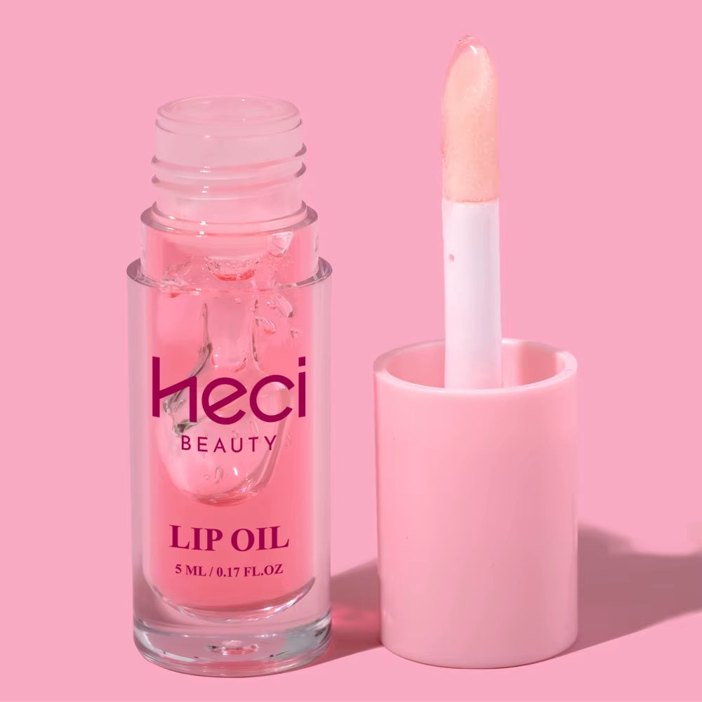 Pink Gift High-Sheen Moisturizing Lip Oil Vegan Hydrating Lip Care Hydrates & Nourishes Non-Sticky Cruelty-Free Clear Lip Gloss