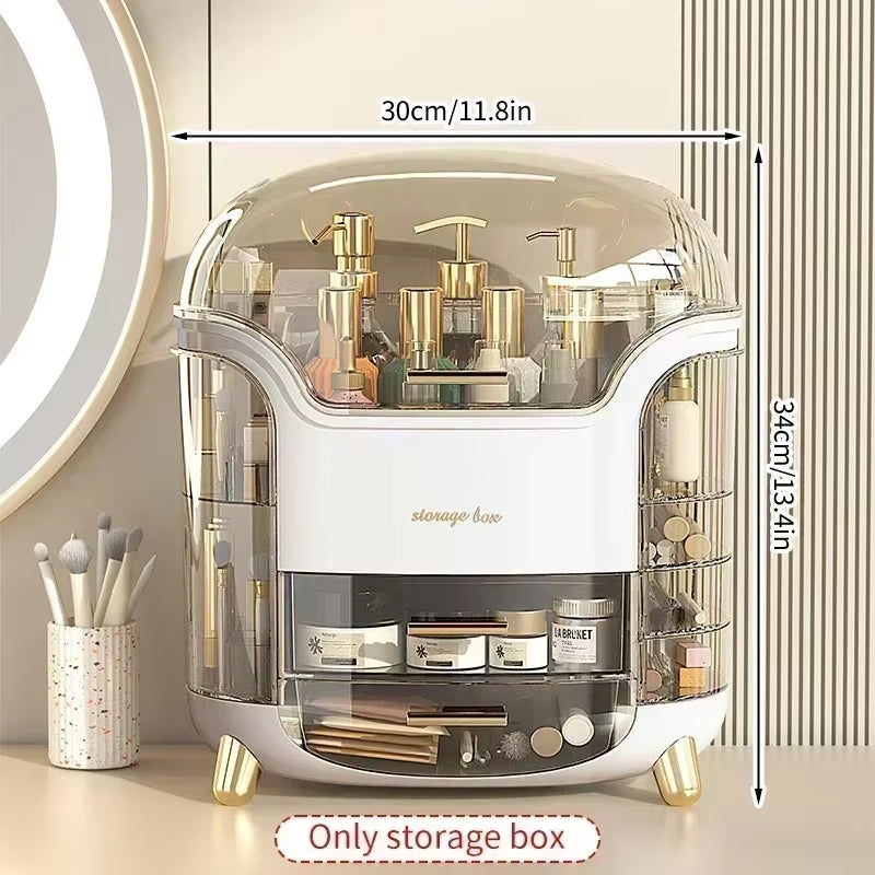 Large Capacity Cosmetics Storage Box Luxury Desktop Make up Organizer Waterproof Bathroom Sundries Storage Cases Organizer