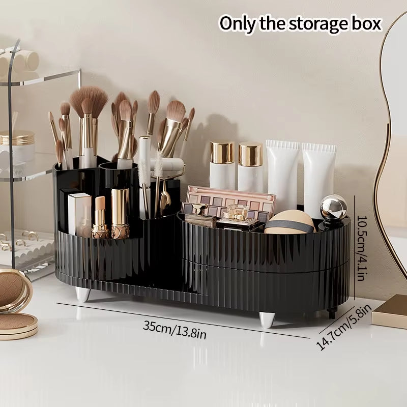 Large Capacity Cosmetics Storage Box Luxury Desktop Make up Organizer Waterproof Bathroom Sundries Storage Cases Organizer