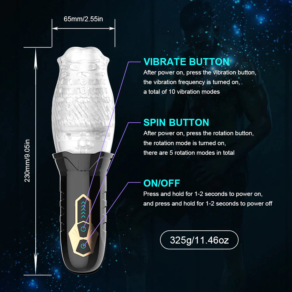 Powerful Male Penis Masturbator Cup Glans Stimulate Rotation Vibrating Lasting Delay Endurance Exercise Sex Toys for Men