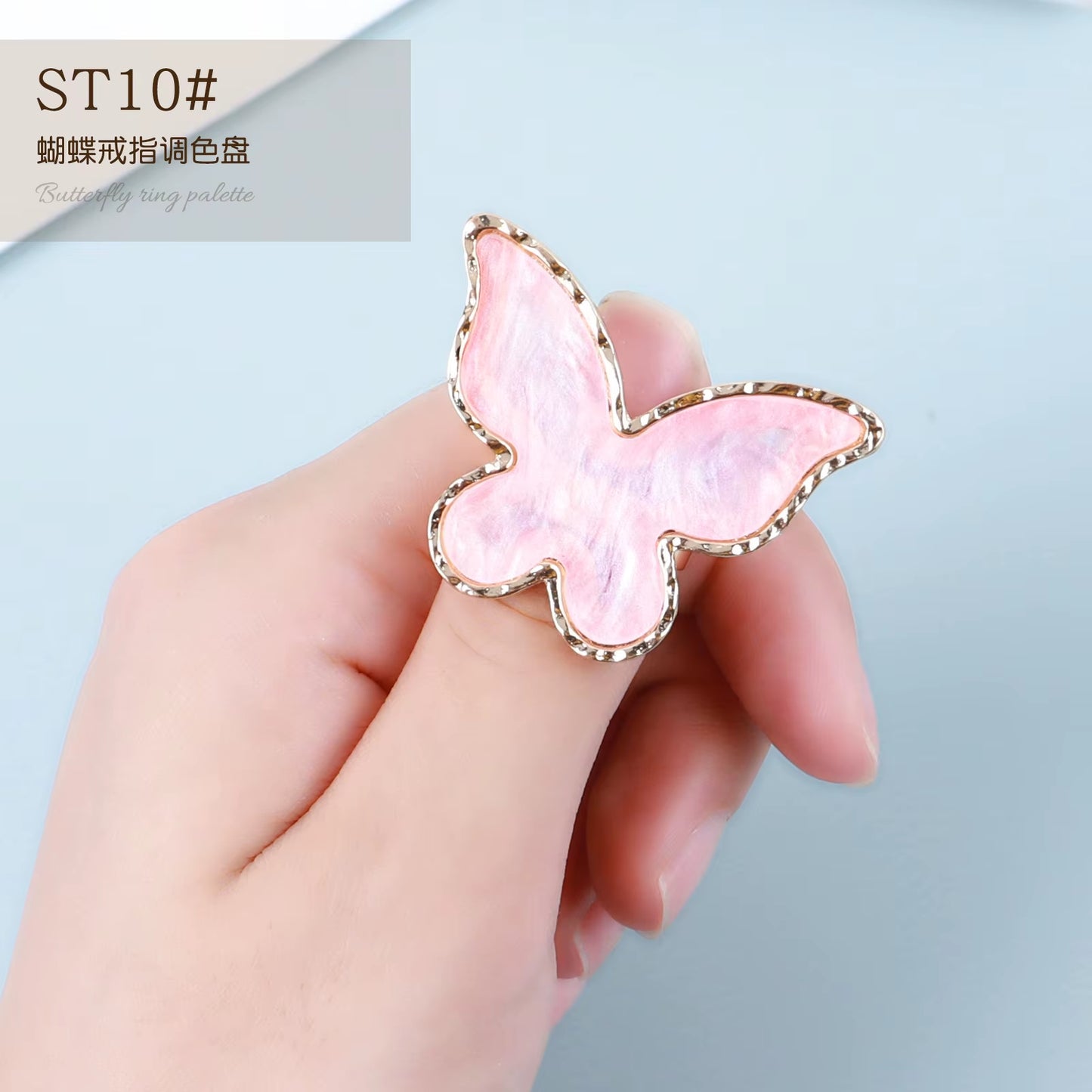 Halo Dyed Amber Resin Ring Color Palette for UV LED Polish Gel Mixing Butterfly Heart Shape Nail Gel Showing Shelf Manicure Tool