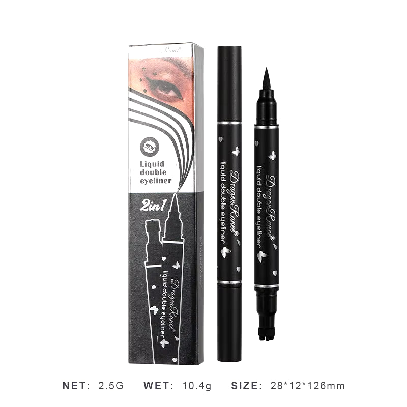 Double Head Star Seal Eyeliner Waterproof Non-Smudging Novice Heart Plum Embellished Eye Tail Eyeliner