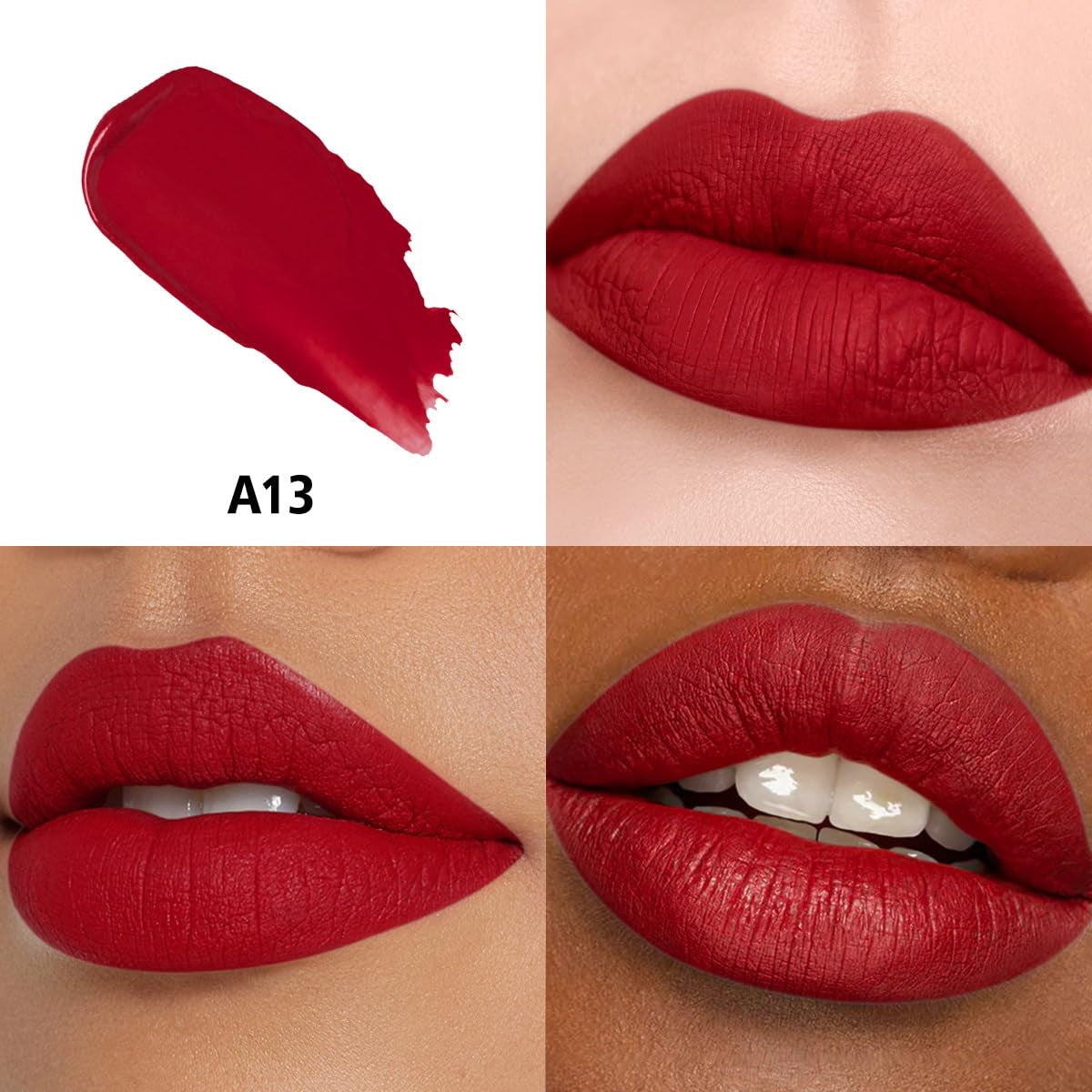 Red Lipstick Long Lasting Lipsticks for Women Pigmented Smudgeproof Transferproof Vegan Cruelty Free Lip Makeup, A13 True Love