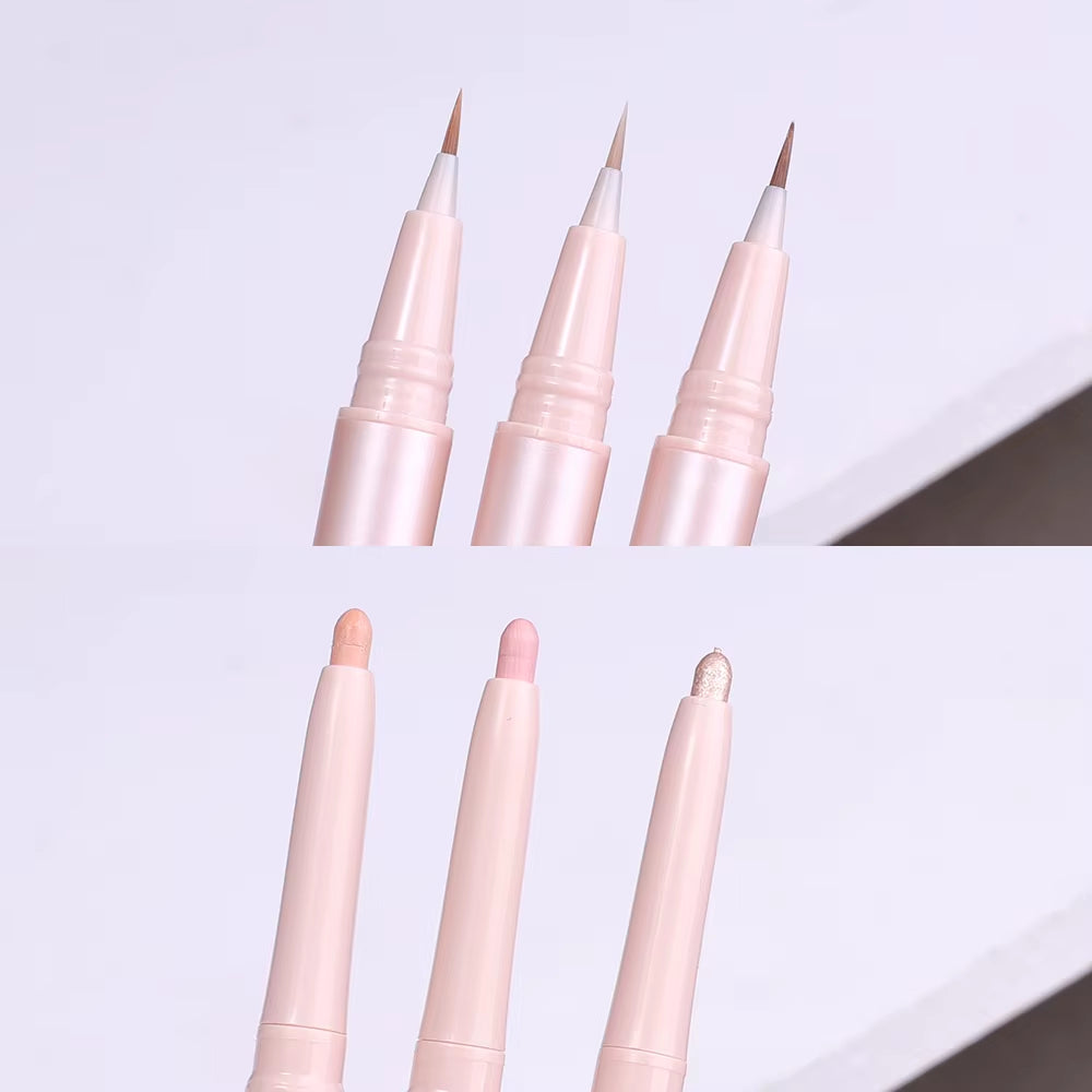 Double Ended Lying Silkworm Pencil Mulitfuntional Highlighter Makeup Pen Nude Liquid Contour Liner Eye Brightener Make up Stick