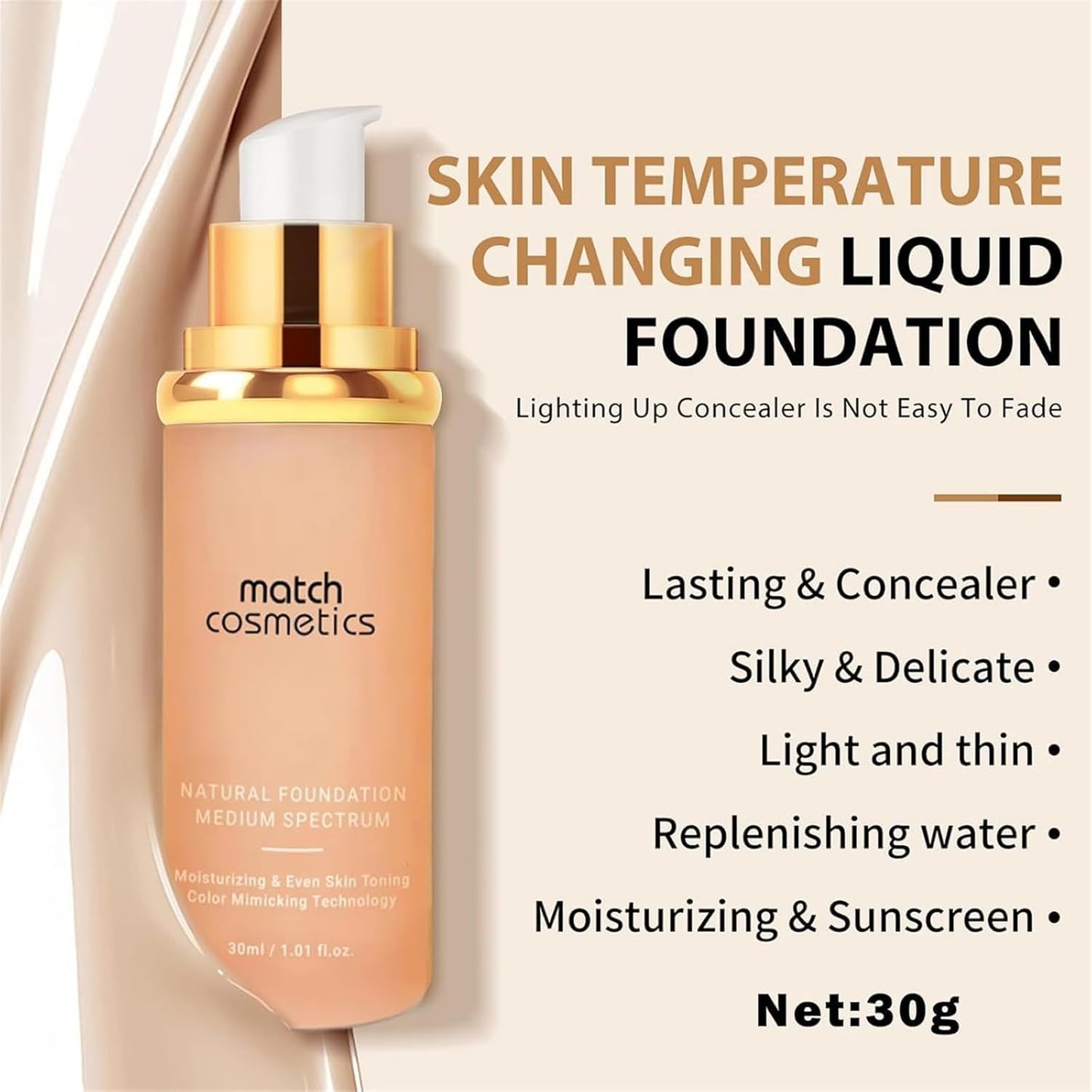 Match Cosmetics Foundation 4 in 1, Match Foundation, Match Cosmetics Foundation, Match Foundation 4 in 1, Match Cosmetics (3 PCS)