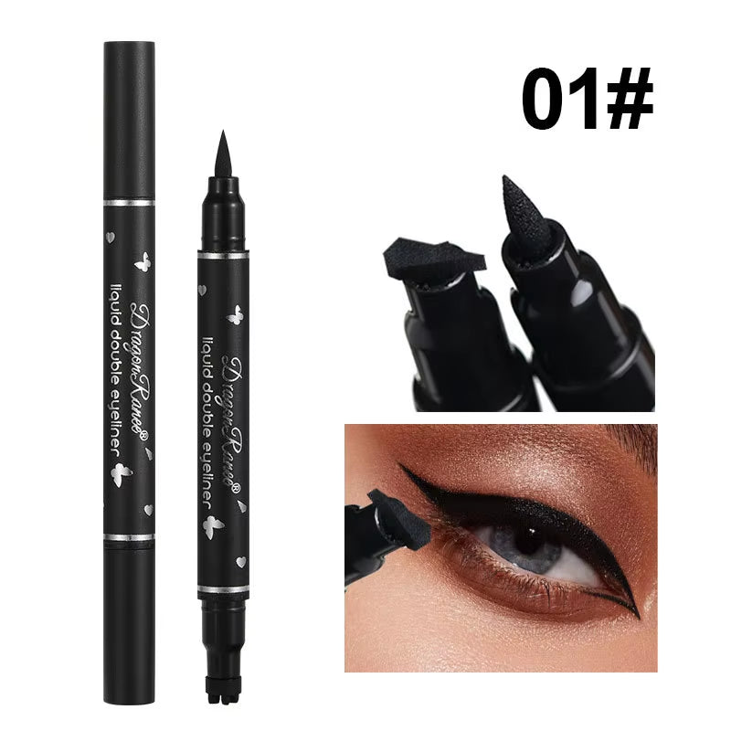 Double Head Star Seal Eyeliner Waterproof Non-Smudging Novice Heart Plum Embellished Eye Tail Eyeliner