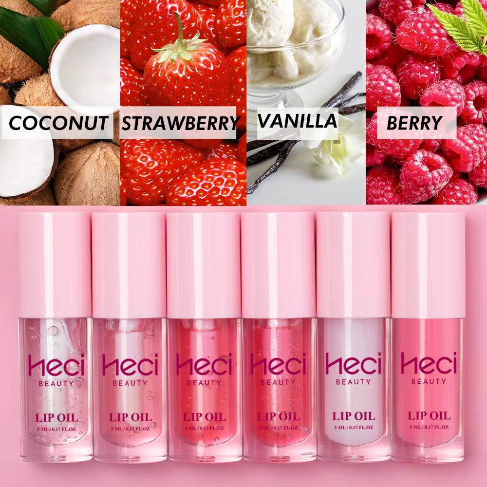 Pink Gift High-Sheen Moisturizing Lip Oil Vegan Hydrating Lip Care Hydrates & Nourishes Non-Sticky Cruelty-Free Clear Lip Gloss