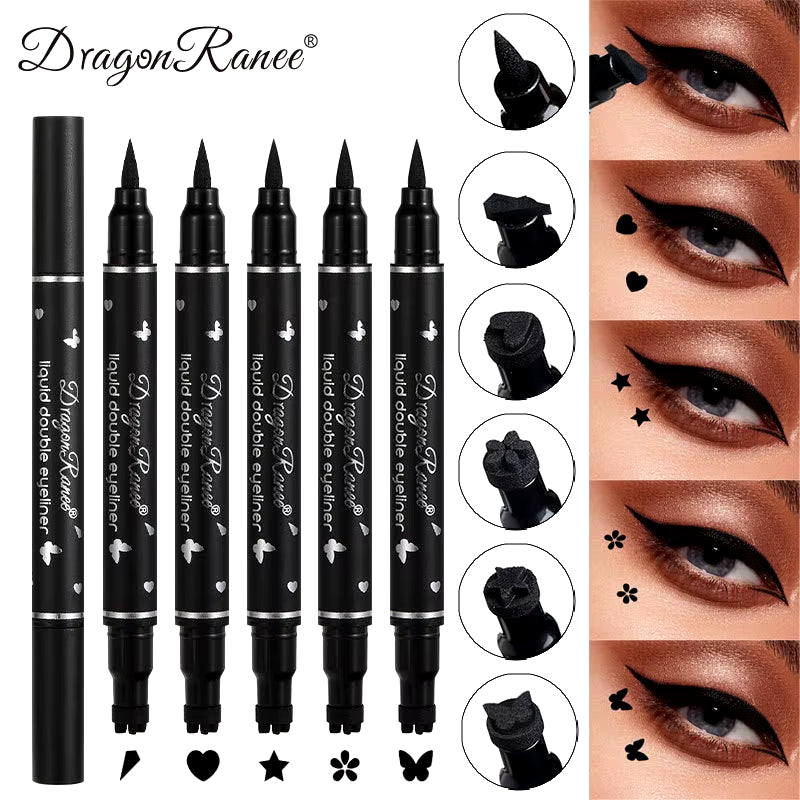 Double Head Star Seal Eyeliner Waterproof Non-Smudging Novice Heart Plum Embellished Eye Tail Eyeliner