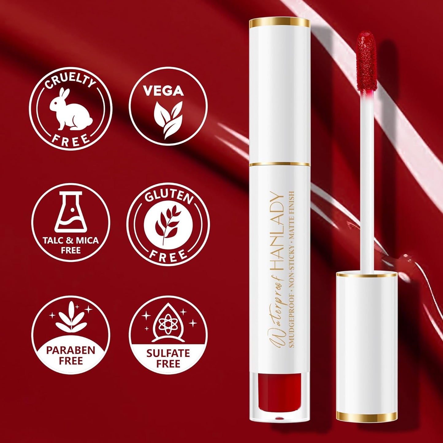 Red Lipstick Long Lasting Lipsticks for Women Pigmented Smudgeproof Transferproof Vegan Cruelty Free Lip Makeup, A13 True Love