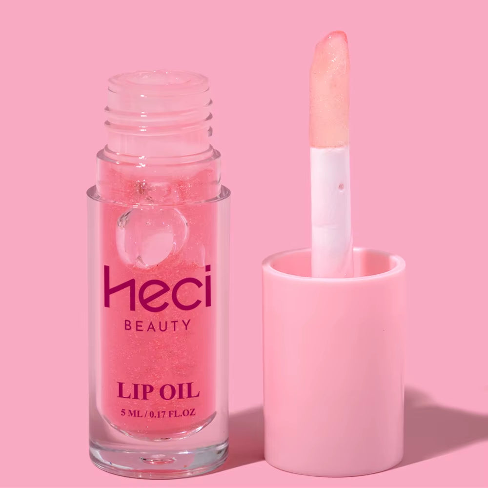 Pink Gift High-Sheen Moisturizing Lip Oil Vegan Hydrating Lip Care Hydrates & Nourishes Non-Sticky Cruelty-Free Clear Lip Gloss