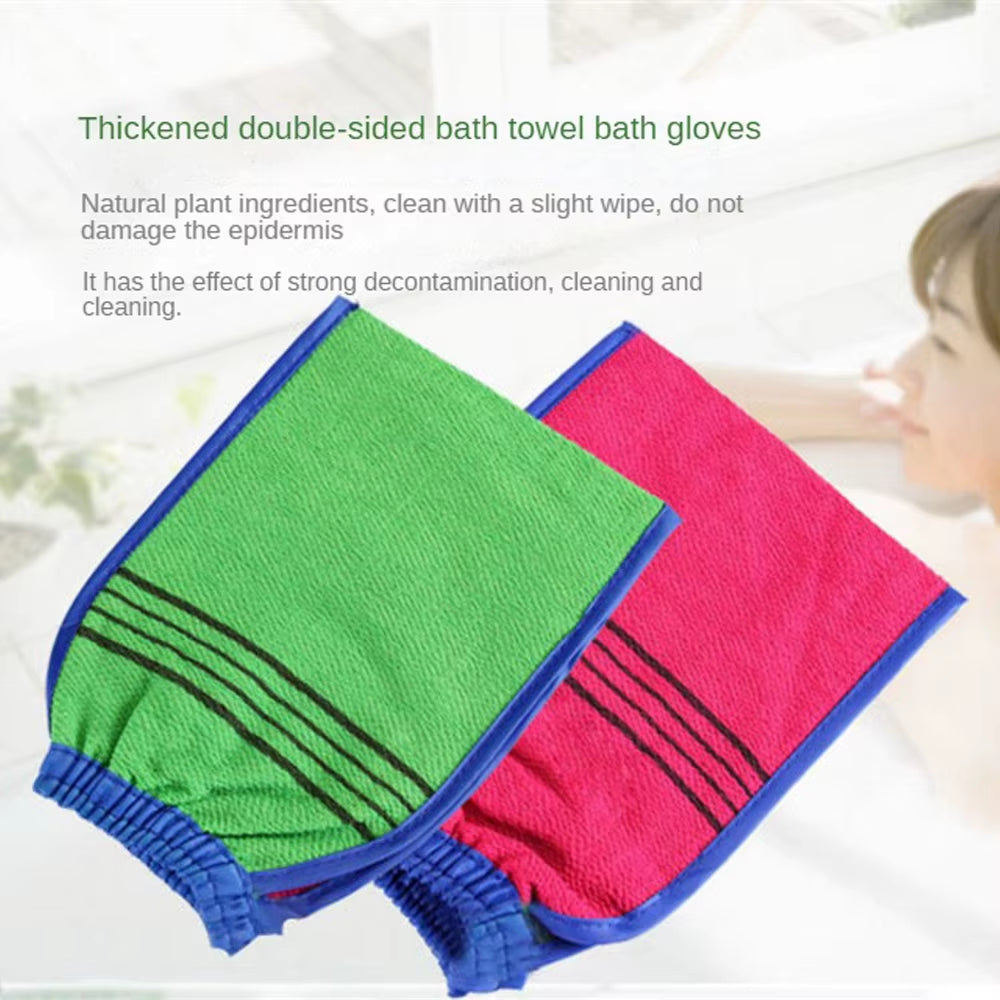 Double-Sided Towel Korean Exfoliating Bath Washcloth Body Scrub Shower Towel Portable for Adults Coarse Grain Towel