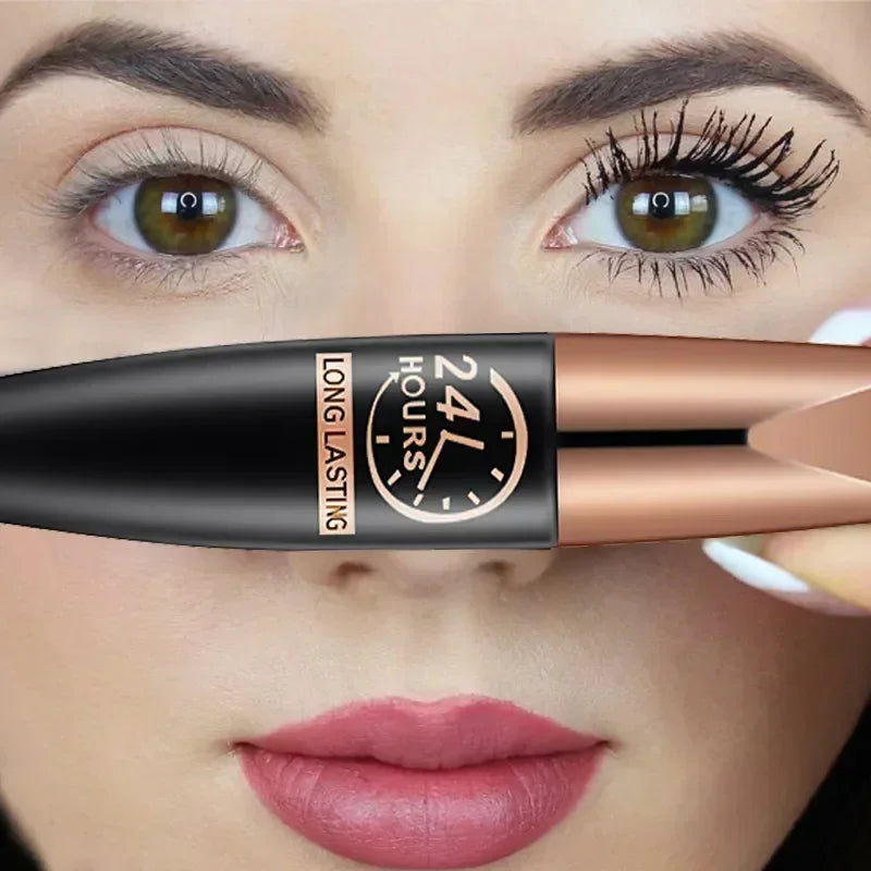 5D Waterproof Mascara Lengthens Eyelashes Extension Black Silk Fiber Mascara Female Makeup Cosmetic Waterproof Mascara