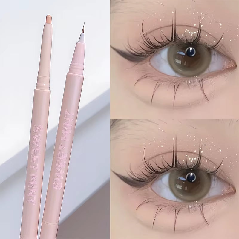 Double Ended Lying Silkworm Pencil Mulitfuntional Highlighter Makeup Pen Nude Liquid Contour Liner Eye Brightener Make up Stick