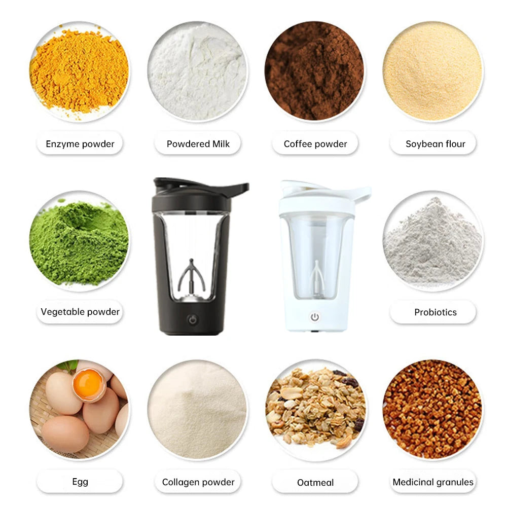 350ML Electric Protein Powder Mixing Cup Automatic Shaker Bottle Mixer Shake Bottle Milk Coffee Blender Kettle for Gym Outdoor