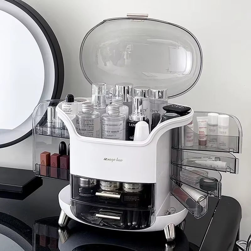 Large Capacity Cosmetics Storage Box Luxury Desktop Make up Organizer Waterproof Bathroom Sundries Storage Cases Organizer