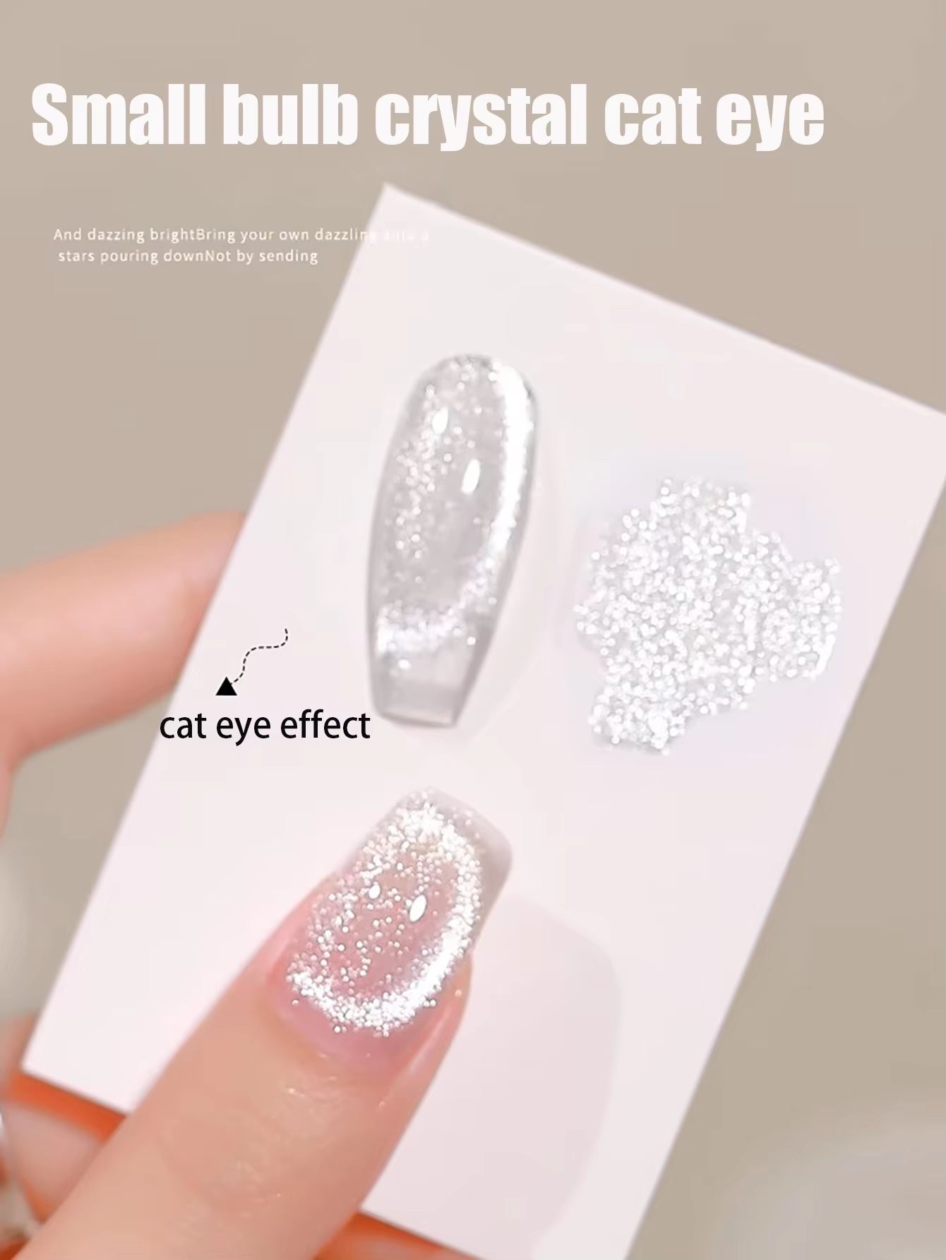 WS White Moonlight Cat Eye Gel Nail Polish Ceramic Cat Eye Explosion Flash Shows White without Grey Glass Beads