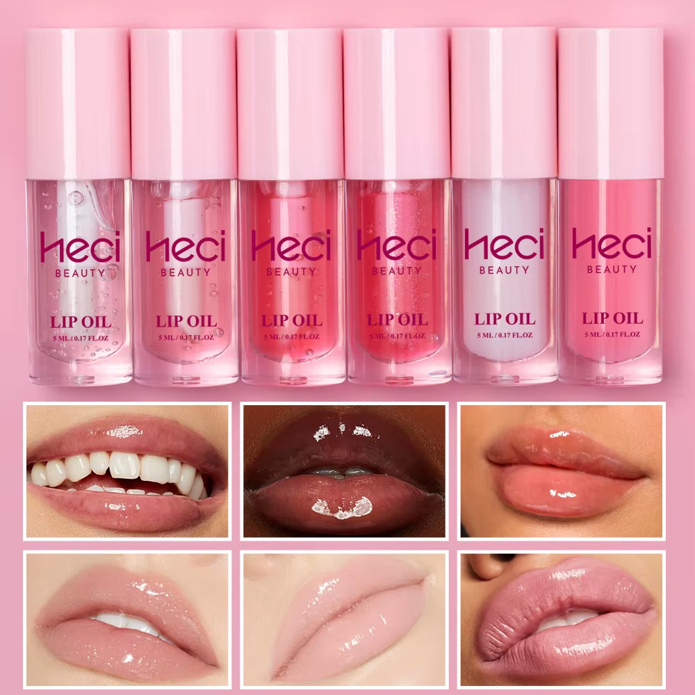 Pink Gift High-Sheen Moisturizing Lip Oil Vegan Hydrating Lip Care Hydrates & Nourishes Non-Sticky Cruelty-Free Clear Lip Gloss