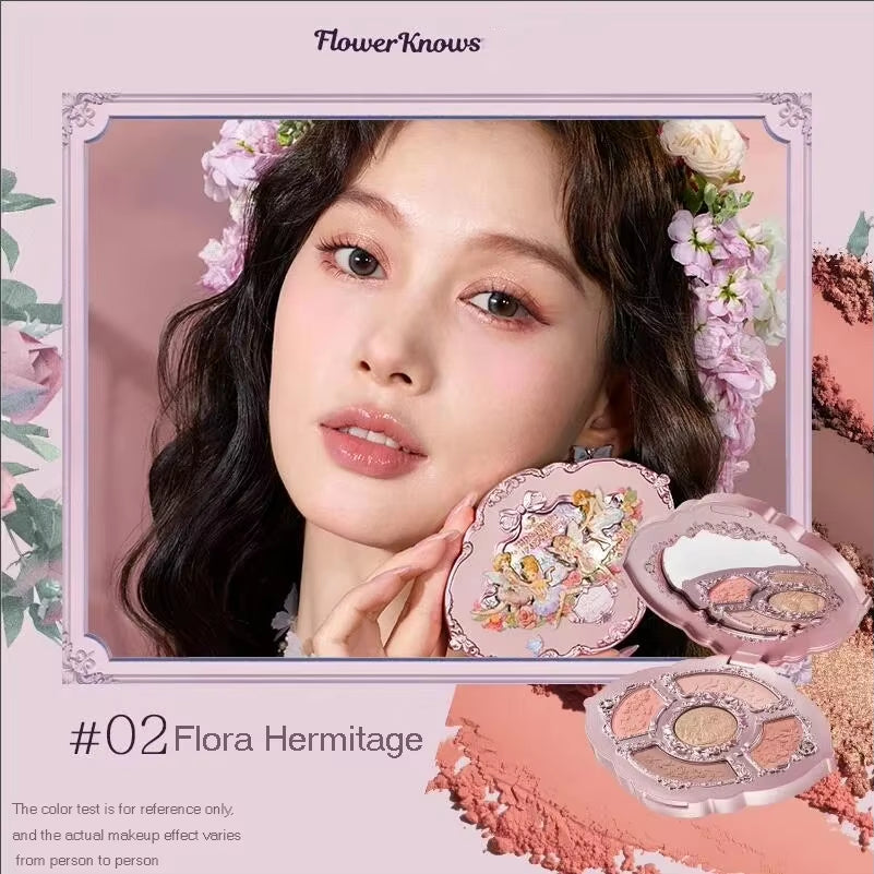 Flower Knows Moonlight Mermaid Eyeshadow Delicate Matte Glow Shimmer Chameleon Waterproof 5 Color Glitter Eye Shadow Palette