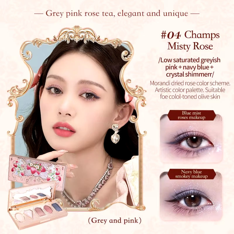 Flower Knows Moonlight Mermaid Eyeshadow Delicate Matte Glow Shimmer Chameleon Waterproof 5 Color Glitter Eye Shadow Palette