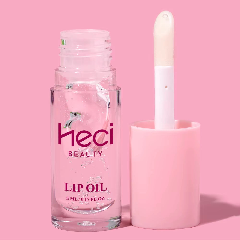 Pink Gift High-Sheen Moisturizing Lip Oil Vegan Hydrating Lip Care Hydrates & Nourishes Non-Sticky Cruelty-Free Clear Lip Gloss