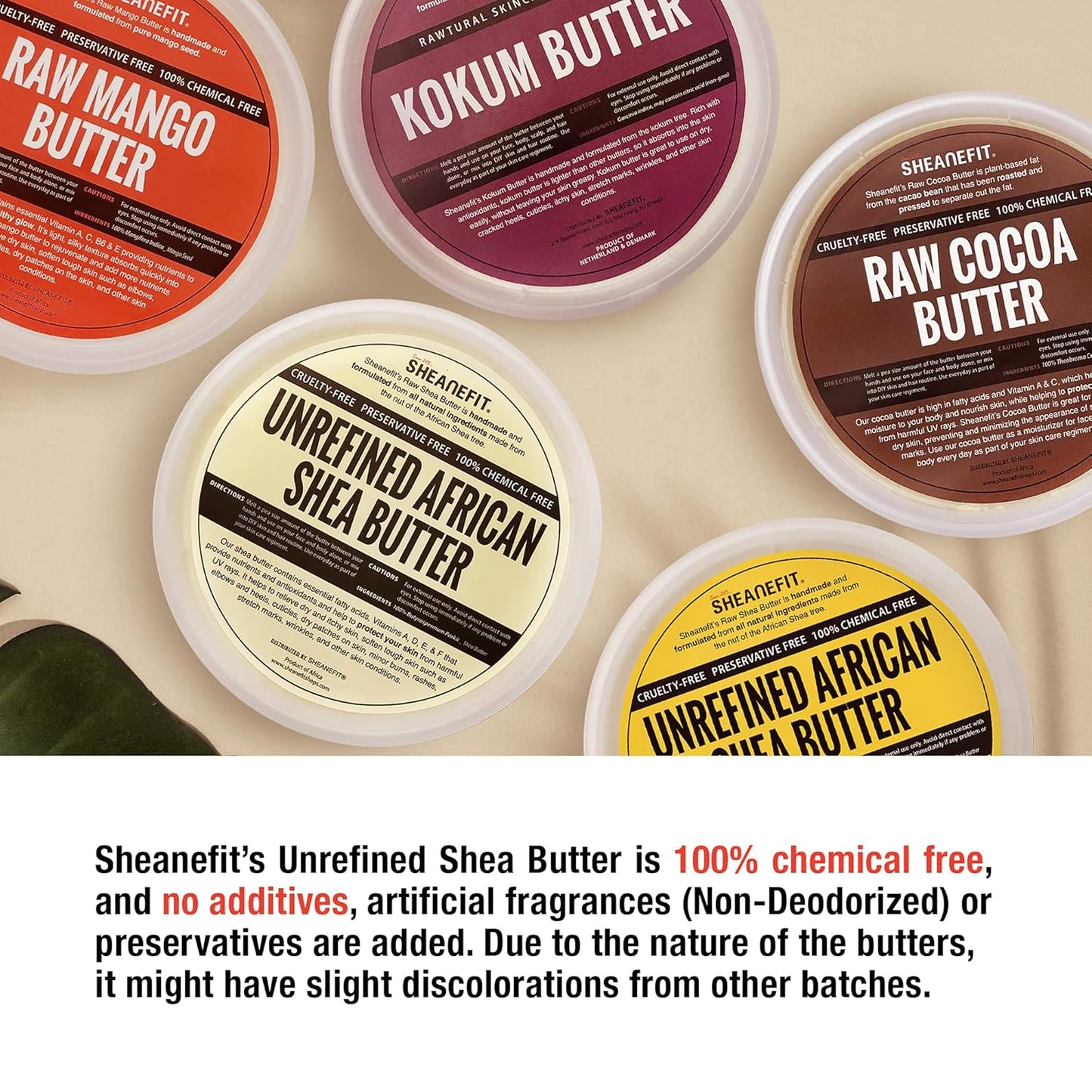 Raw Unrefined African Shea Butter in Containers Great Moisturizer, Hair Mask, Soften Tough Skin (Yellow - 16 Oz)