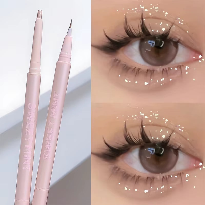 Double Ended Lying Silkworm Pencil Mulitfuntional Highlighter Makeup Pen Nude Liquid Contour Liner Eye Brightener Make up Stick