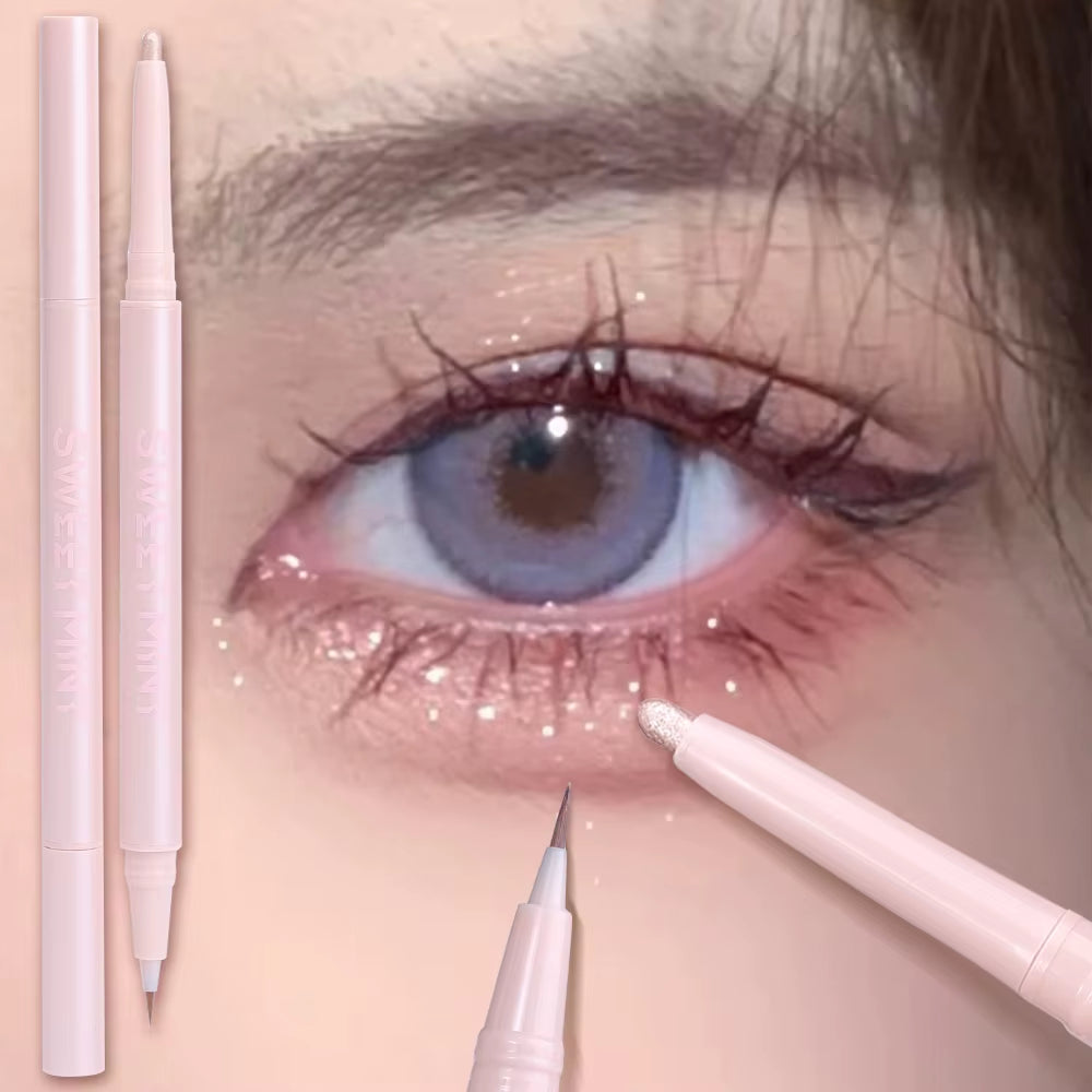 Double Ended Lying Silkworm Pencil Mulitfuntional Highlighter Makeup Pen Nude Liquid Contour Liner Eye Brightener Make up Stick