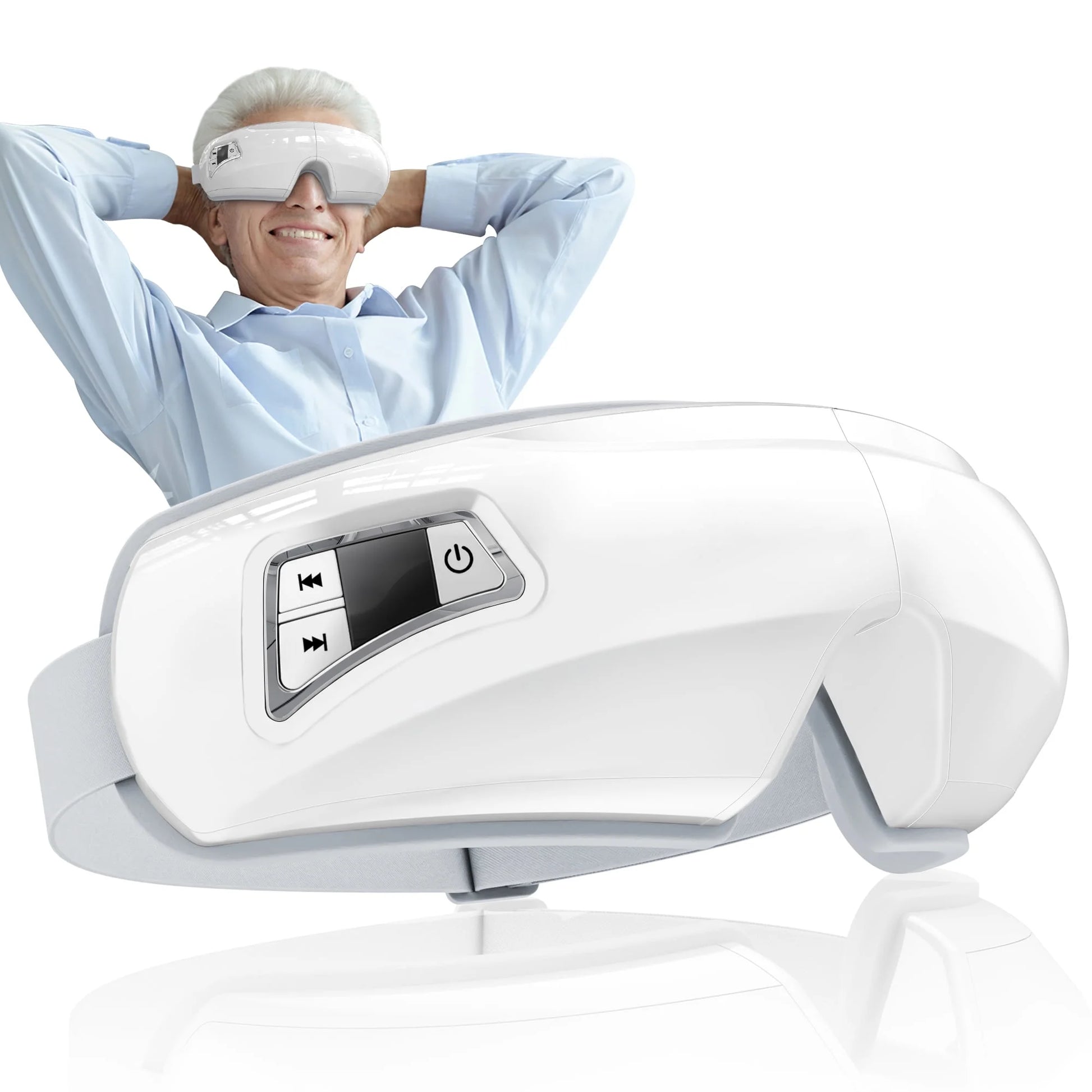 Eye Massager with Heat, Heated Eye Mask with Bluetooth Music and Compression, Face Massager to Relax