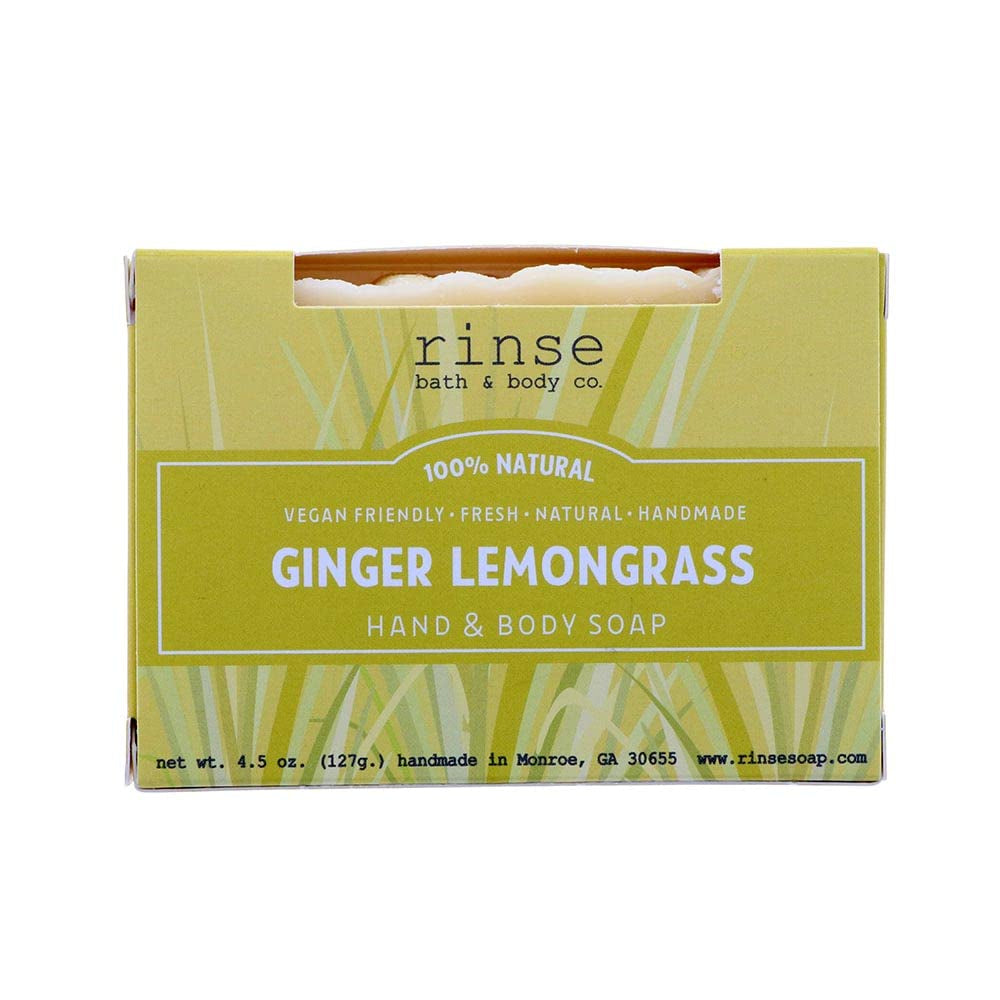 Lemongrass and Ginger Soap - Handmade Castile Lemongrass Soap W/Shea and Cocoa Butter | Moisturizing Bar Soap W/Ginger Essential Oil | Natural Bar Soap | Vegan| Gluten Free| 4.25Oz