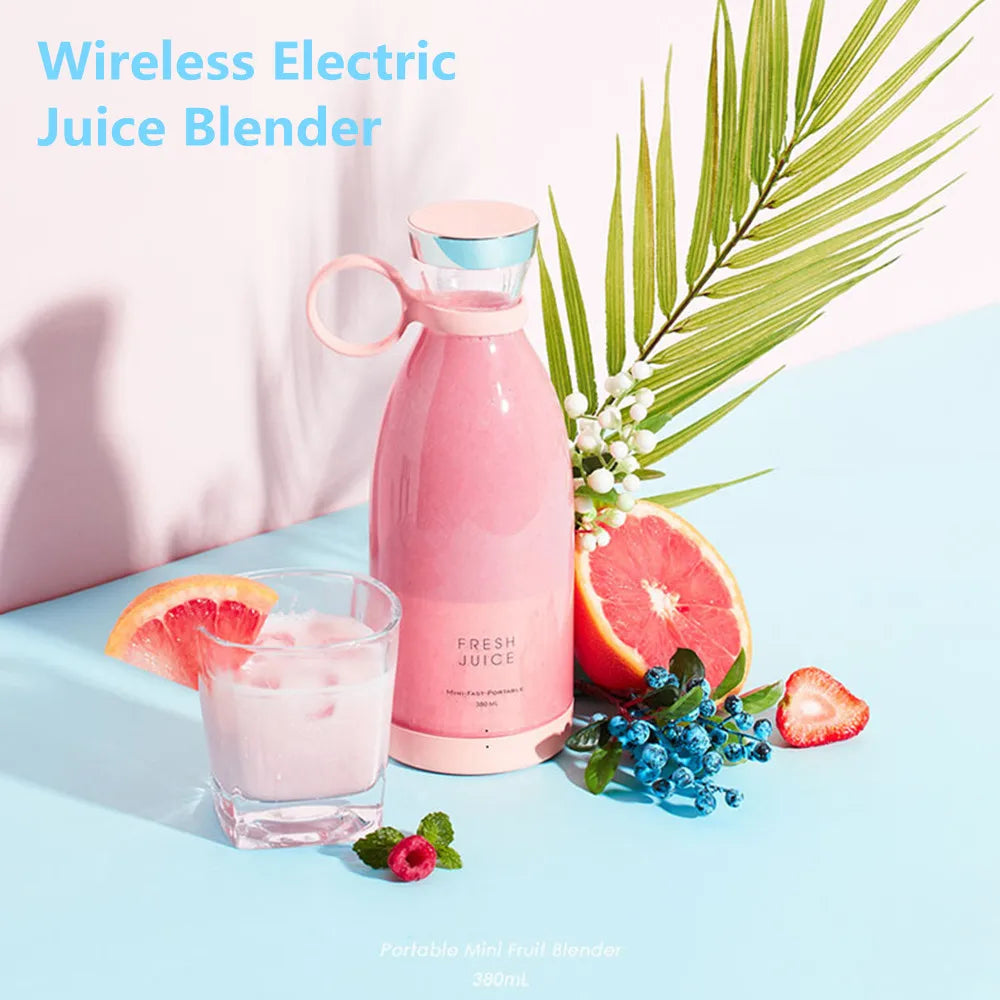 Portable Blender Juicer 350ML Mixeur Wireless Rechargeable Mini USB Juicer Cup Fruit Mixer Travel Bottle Smoothie Extractor