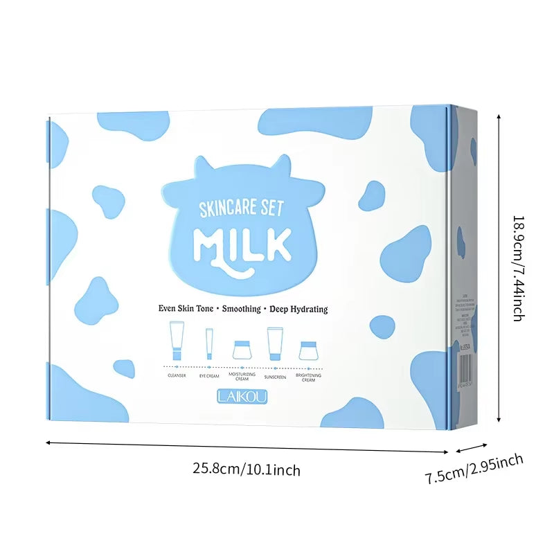 Milk Skincare Set 5-Piece Improve Dry Skin Shrink Pores Hydrating and Moisturizing Even Skin Care Facial Care Set